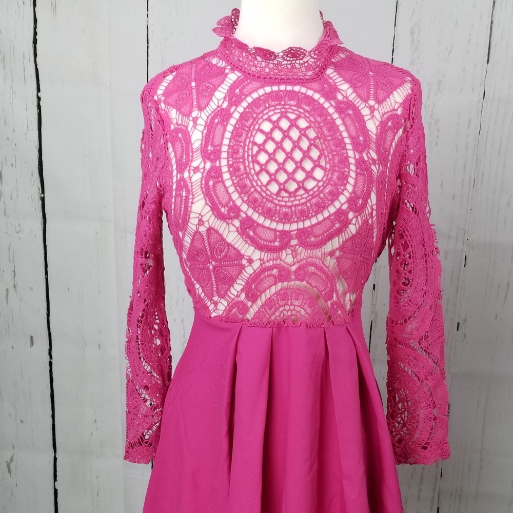 CROCHET PANEL DRESS